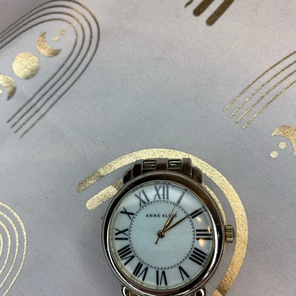 Anne Klein Silver and White Wall Clock Elegant Decor